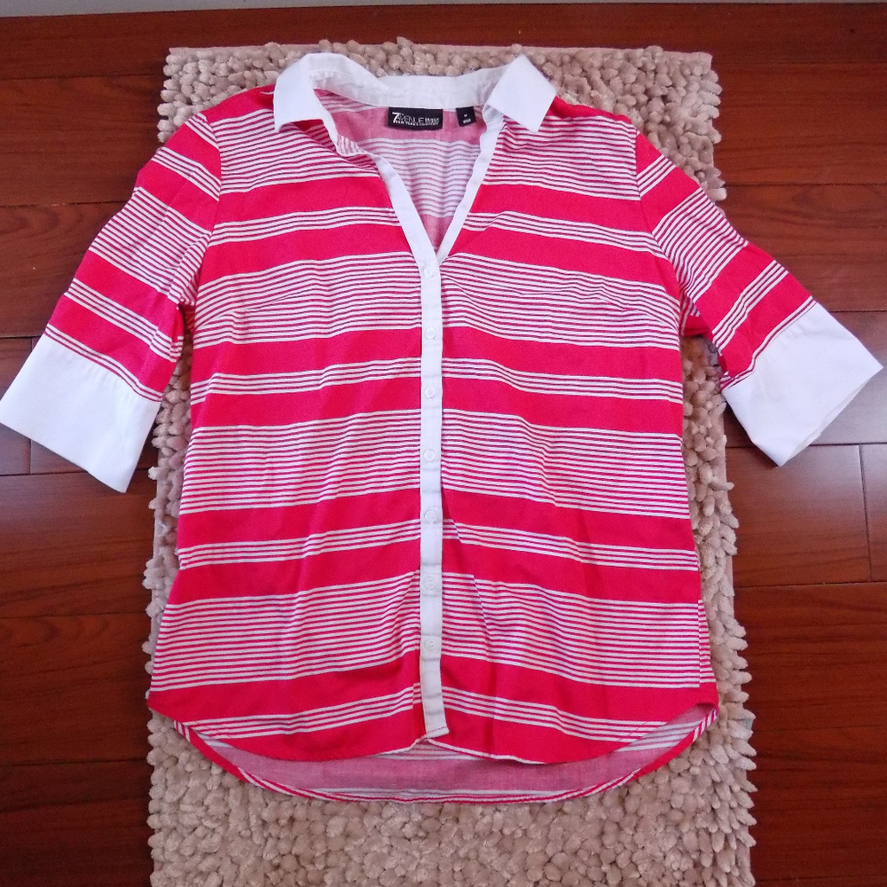 New York & Company Striped Polo